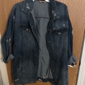 Distressed Oversize Jean Jacket